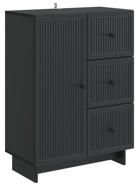 VidaXL Széf fiókkal Fekete 66 x 34,5 x 90 cm Szerelt Fa