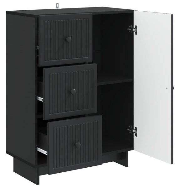 VidaXL Széf fiókkal Fekete 66 x 34,5 x 90 cm Szerelt Fa