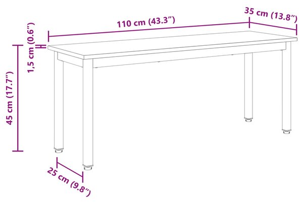 Pad Fekete tölgy 110 x 35 x 45 cm Faanyag