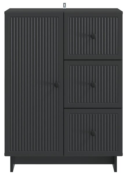 VidaXL Széf fiókkal Fekete 66 x 34,5 x 90 cm Szerelt Fa
