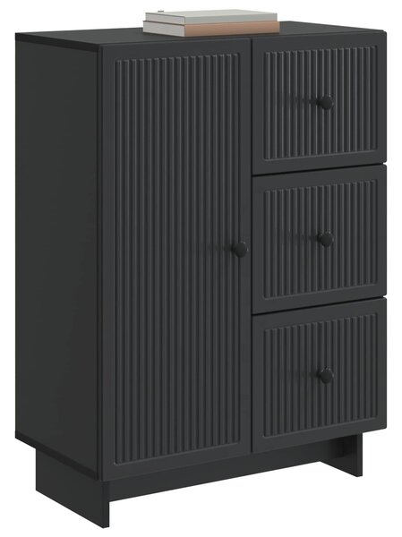 VidaXL Széf fiókkal Fekete 66 x 34,5 x 90 cm Szerelt Fa