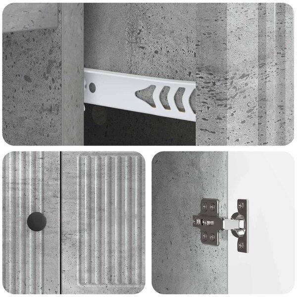 VidaXL Széf fiókkal Betonszürke 66 x 34,5 x 90 cm Szerelt Fa