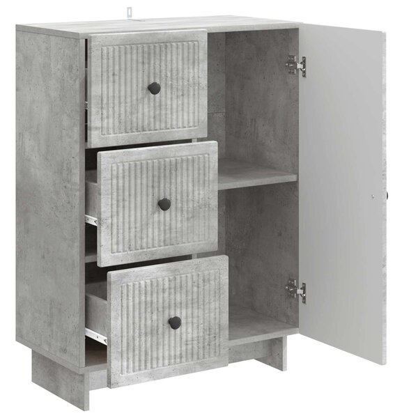 VidaXL Széf fiókkal Betonszürke 66 x 34,5 x 90 cm Szerelt Fa
