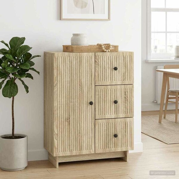 VidaXL Széf fiókkal Sonoma Tölgy 66 x 34,5 x 90 cm Szerelt Fa