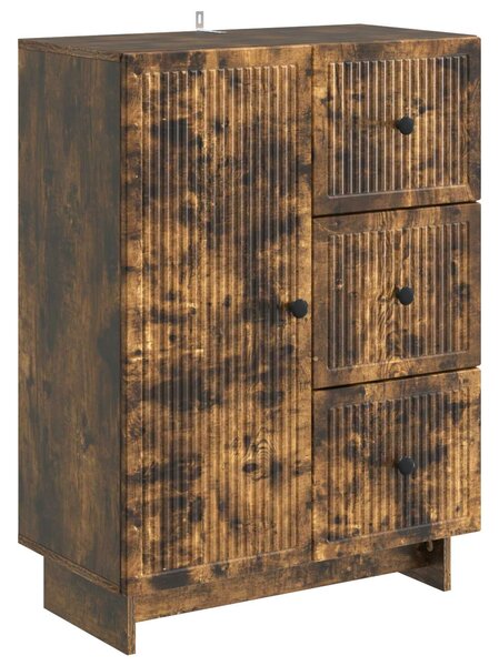 VidaXL Széf fiókkal Füstös Tölgy 66 x 34,5 x 90 cm Szerelt Fa