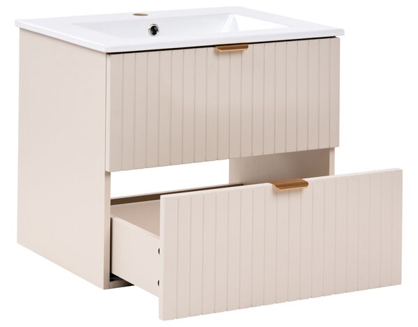 Fürdőszobai faliszekrény mosdóval TOTORANI 60 cm Bézs