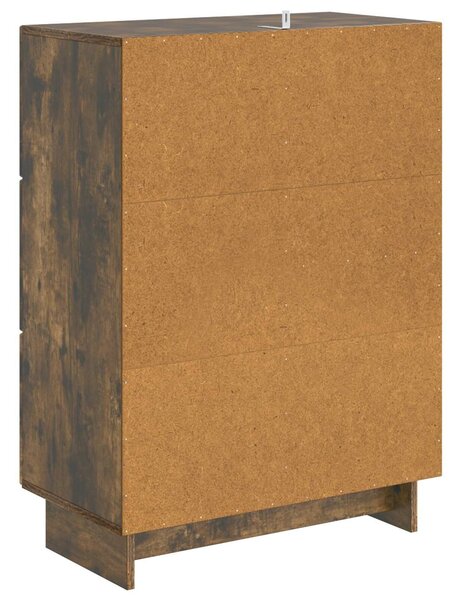VidaXL Széf fiókkal Füstös Tölgy 66 x 34,5 x 90 cm Szerelt Fa