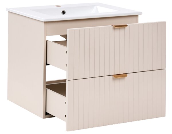 Fürdőszobai faliszekrény mosdóval TOTORANI 60 cm Bézs