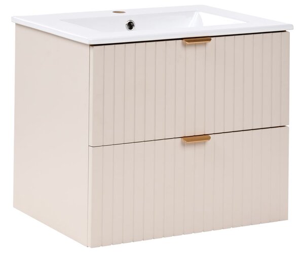 Fürdőszobai faliszekrény mosdóval TOTORANI 60 cm Bézs