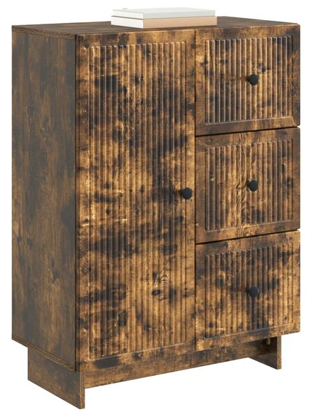 VidaXL Széf fiókkal Füstös Tölgy 66 x 34,5 x 90 cm Szerelt Fa