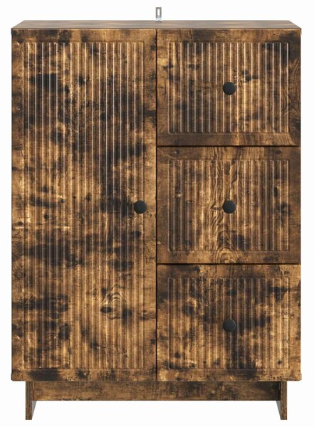 VidaXL Széf fiókkal Füstös Tölgy 66 x 34,5 x 90 cm Szerelt Fa