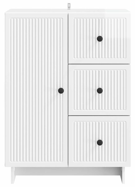 VidaXL Széf fiókkal Magasfényű Fehér 66 x 34,5 x 90 cm Szerelt Fa