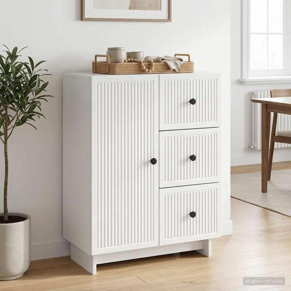 VidaXL Széf fiókkal Magasfényű Fehér 66 x 34,5 x 90 cm Szerelt Fa