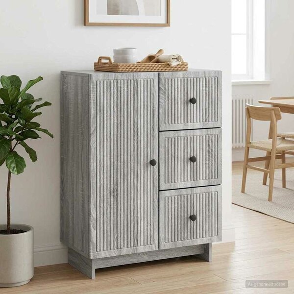 VidaXL Széf fiókkal Szürke Sonoma 66 x 34,5 x 90 cm Szerelt Fa