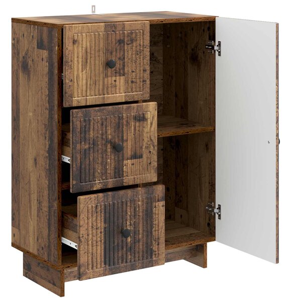 VidaXL Széf fiókkal Antik Fa 66 x 34,5 x 90 cm Szerelt Fa