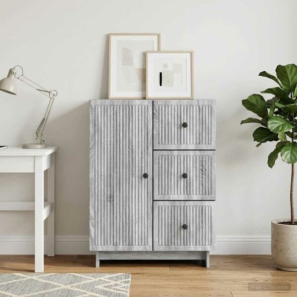 VidaXL Széf fiókkal Szürke Sonoma 66 x 34,5 x 90 cm Szerelt Fa