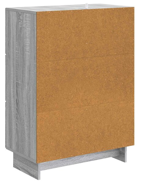 VidaXL Széf fiókkal Szürke Sonoma 66 x 34,5 x 90 cm Szerelt Fa