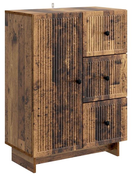 VidaXL Széf fiókkal Antik Fa 66 x 34,5 x 90 cm Szerelt Fa
