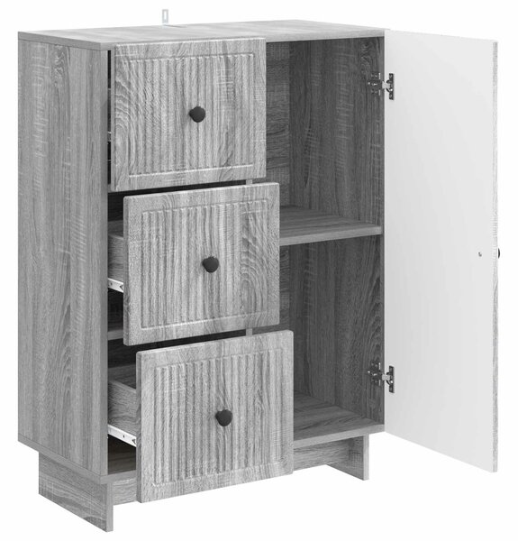 VidaXL Széf fiókkal Szürke Sonoma 66 x 34,5 x 90 cm Szerelt Fa
