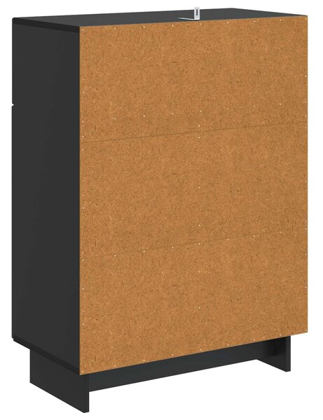 VidaXL Széf Fekete 66 x 34,5 x 90 cm Szerelt Fa