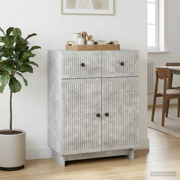 VidaXL Széf Betonszürke 66 x 34,5 x 90 cm Szerelt Fa