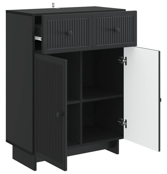 VidaXL Széf Fekete 66 x 34,5 x 90 cm Szerelt Fa
