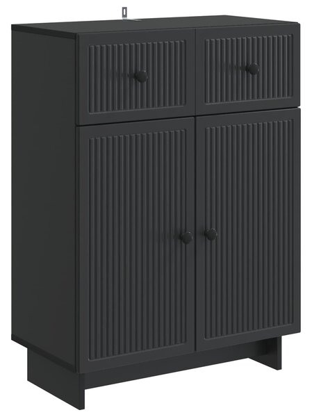 VidaXL Széf Fekete 66 x 34,5 x 90 cm Szerelt Fa