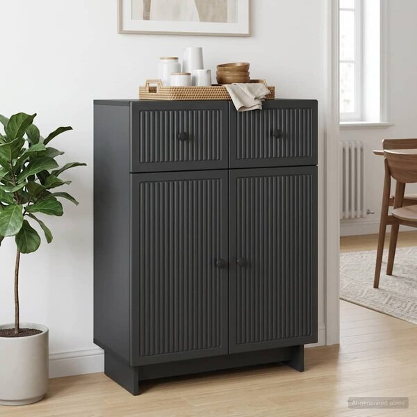 VidaXL Széf Fekete 66 x 34,5 x 90 cm Szerelt Fa