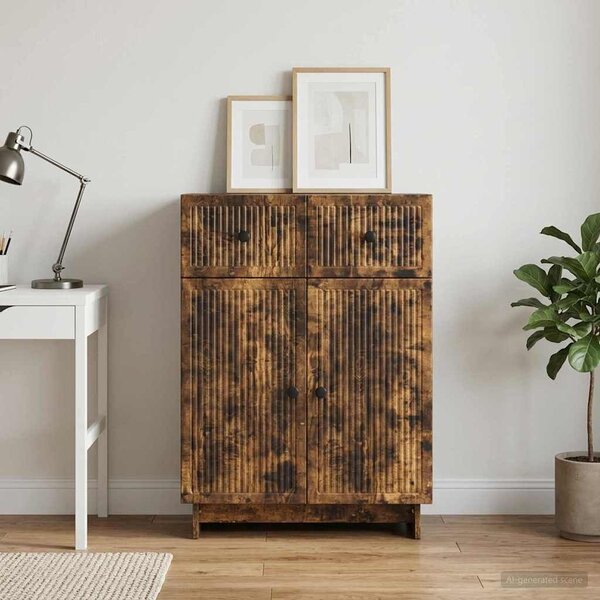VidaXL Széf Füstös Tölgy 66 x 34,5 x 90 cm Szerelt Fa
