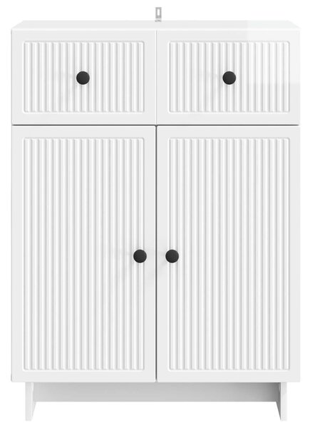 VidaXL Széf Magasfényű Fehér 66 x 34,5 x 90 cm Szerelt Fa