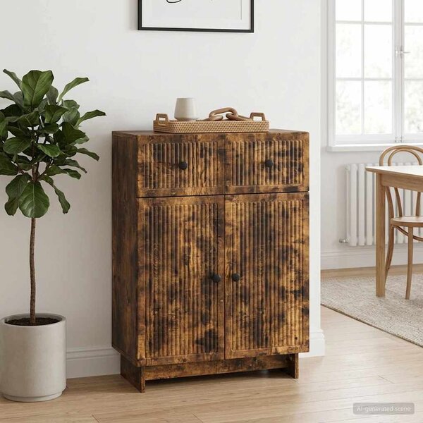 VidaXL Széf Füstös Tölgy 66 x 34,5 x 90 cm Szerelt Fa