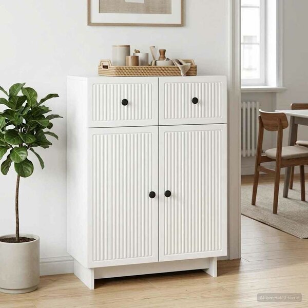 VidaXL Széf Magasfényű Fehér 66 x 34,5 x 90 cm Szerelt Fa