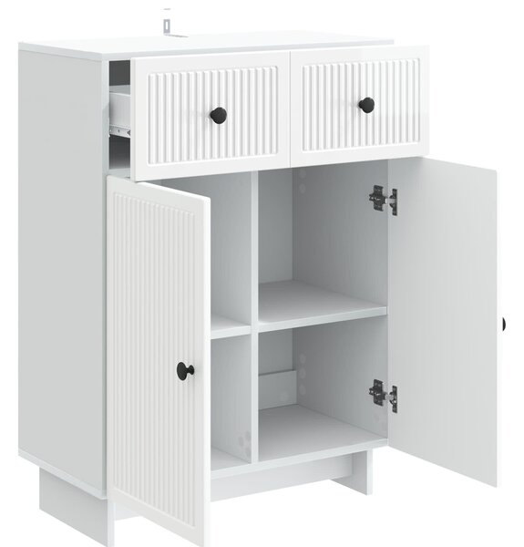 VidaXL Széf Magasfényű Fehér 66 x 34,5 x 90 cm Szerelt Fa