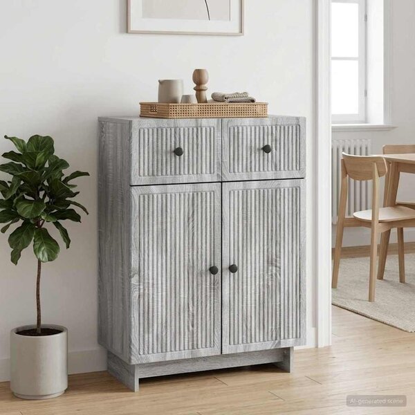 VidaXL Széf Szürke Sonoma 66 x 34,5 x 90 cm Szerelt Fa