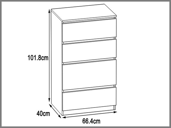 Komód 7 Belini fekete / szürke BH KOM1/2/B/B/4S/0