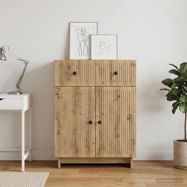VidaXL Széf Kézműves Tölgy 66 x 34,5 x 90 cm Szerelt Fa