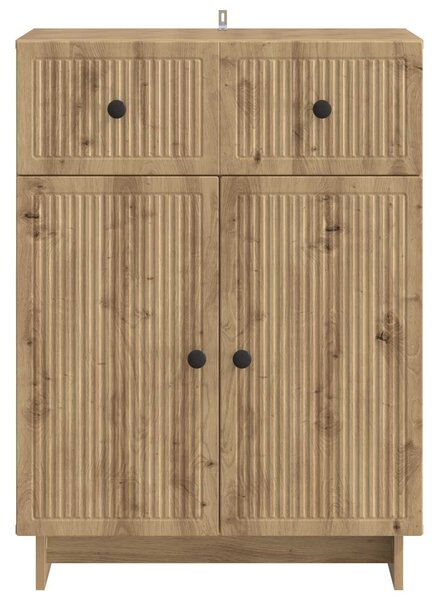 VidaXL Széf Kézműves Tölgy 66 x 34,5 x 90 cm Szerelt Fa