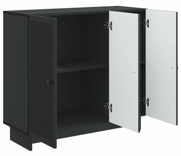 VidaXL Széf Fekete 89 x 34,5 x 80 cm Szerelt Fa