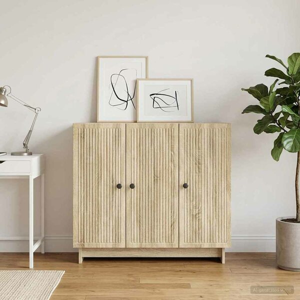 VidaXL Széf Sonoma Tölgy 89 x 34,5 x 80 cm Szerelt Fa