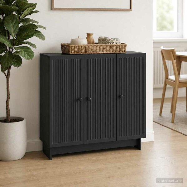 VidaXL Széf Fekete 89 x 34,5 x 80 cm Szerelt Fa
