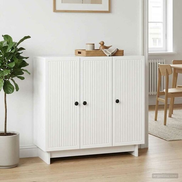 VidaXL Széf Magasfényű Fehér 89 x 34,5 x 80 cm Szerelt Fa