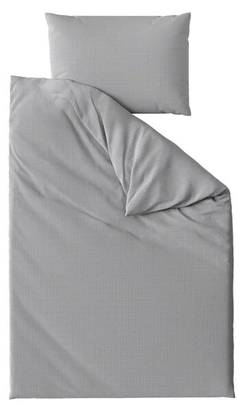 Krepp ágynemű szett DENYX BLEND szürke, hotelzseb + jersey lepedő 90 x 200 cm sötétszürke, egyszemélyes ágyhoz