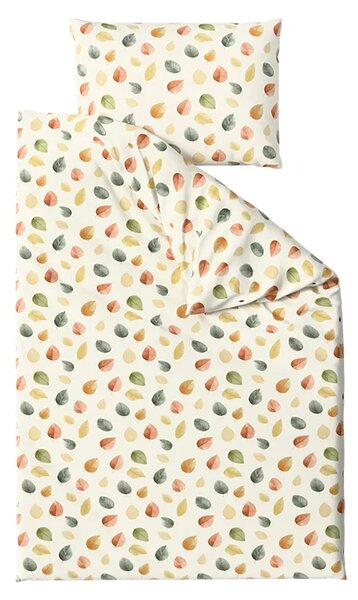 Krepp ágyneműhuzat SZETT ŐSZI SZÍNEK POLI színes + Jersey gumis lepedő 90 x 200 cm világos krém, egyszemélyes