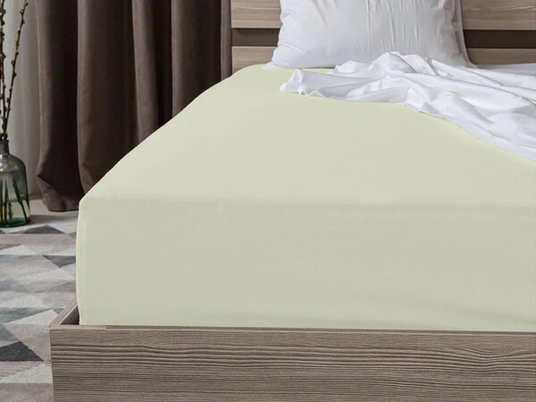 Krepp ágyneműhuzat SZETT ŐSZI SZÍNEK POLI színes + Jersey gumis lepedő 90 x 200 cm világos krém, egyszemélyes