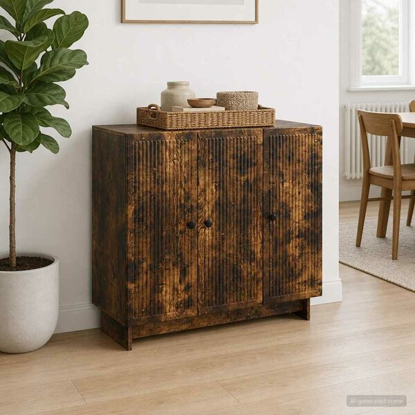 VidaXL Széf Füstös Tölgy 89 x 34,5 x 80 cm Szerelt Fa