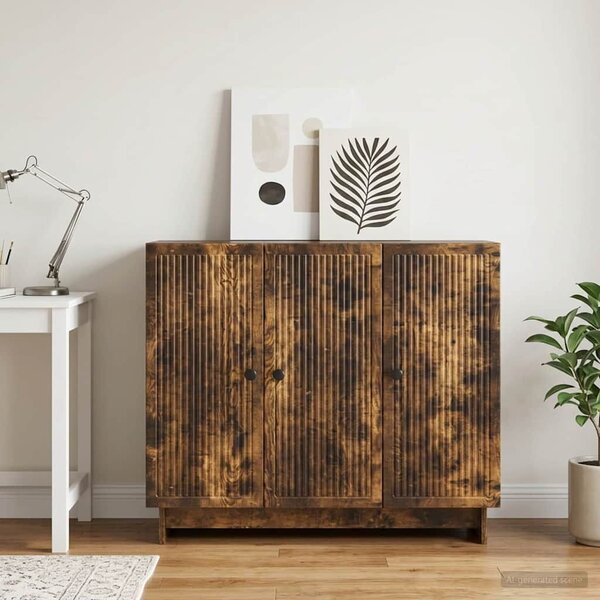 VidaXL Széf Füstös Tölgy 89 x 34,5 x 80 cm Szerelt Fa