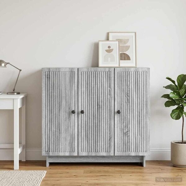 VidaXL Széf Szürke Sonoma 89 x 34,5 x 80 cm Szerelt Fa