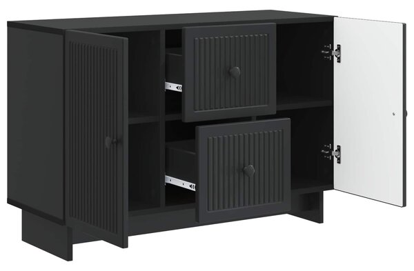 VidaXL Széf fiókkal Fekete 89 x 34,5 x 60 cm Szerelt Fa