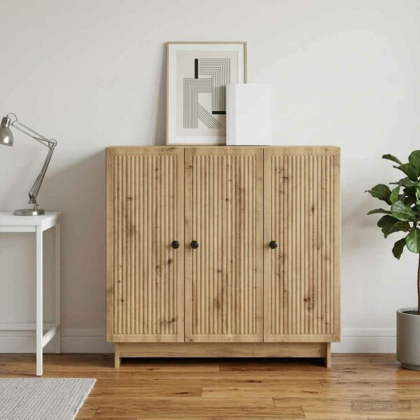 VidaXL Széf Kézműves Tölgy 89 x 34,5 x 80 cm Szerelt Fa