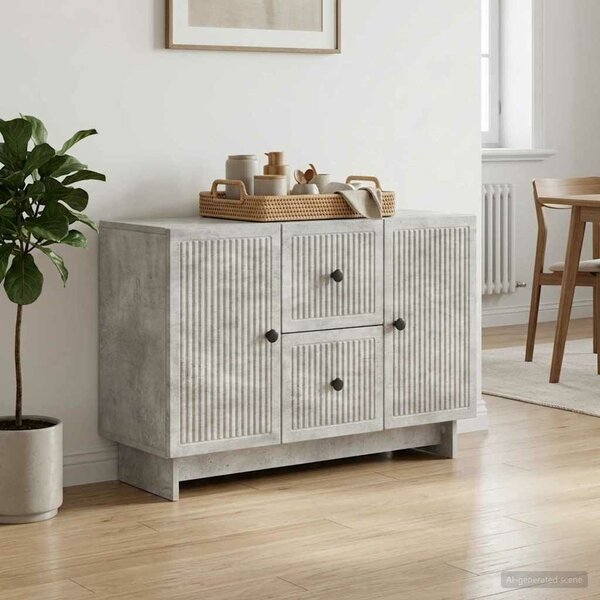 VidaXL Széf fiókkal Betonszürke 89 x 34,5 x 60 cm Szerelt Fa